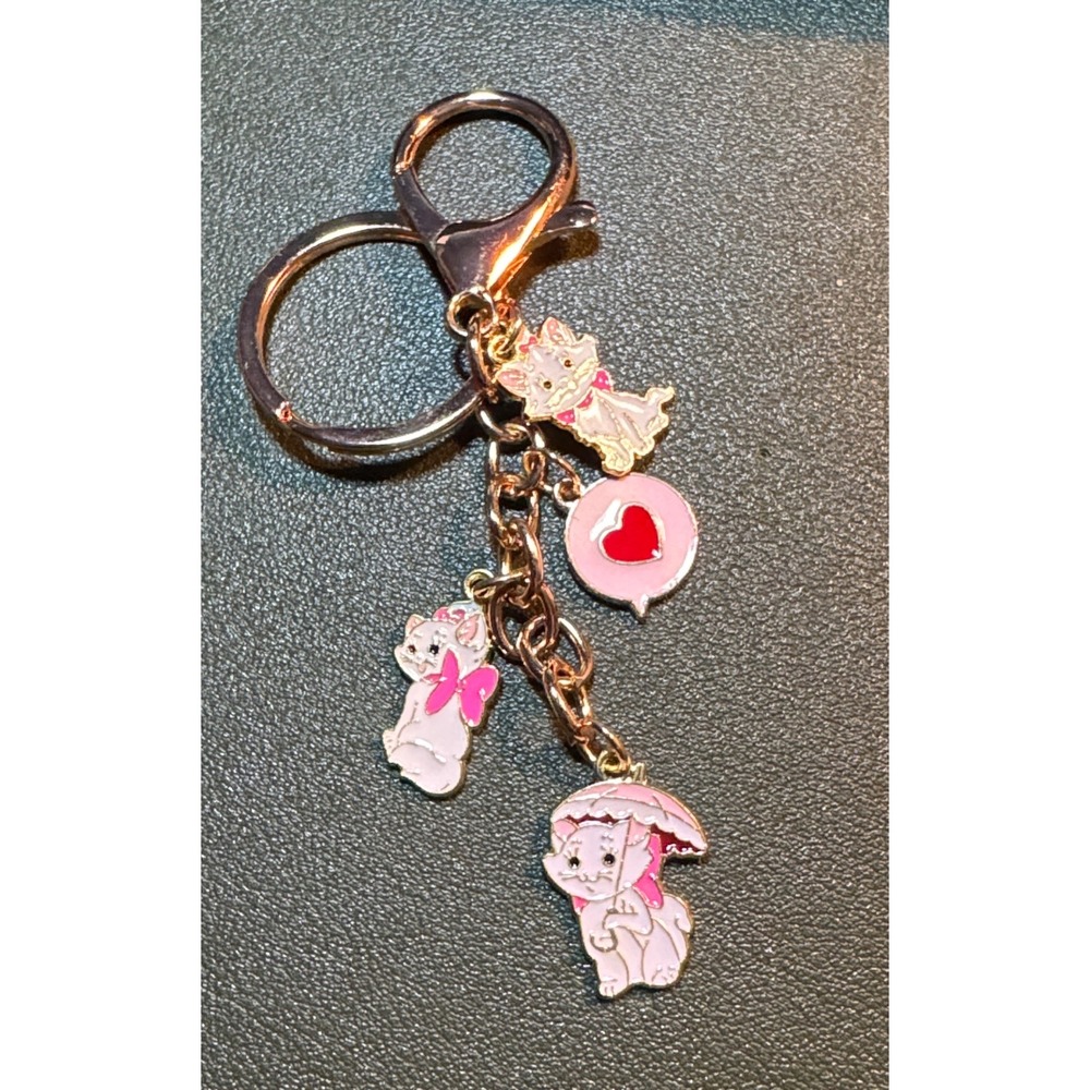 Aristocats Marie Kitten Charms Enamel Keychain‎ Bag Charm Pink New